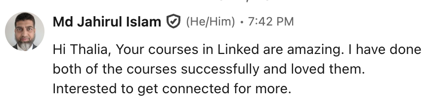 Unsolicited LinkedIn message