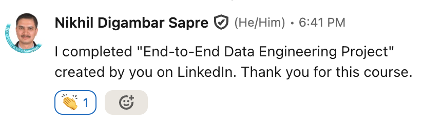 Unsolicited LinkedIn message