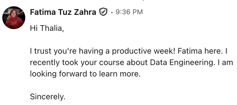 Unsolicited LinkedIn message