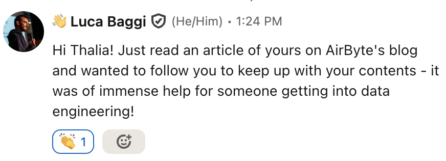 Unsolicited LinkedIn message