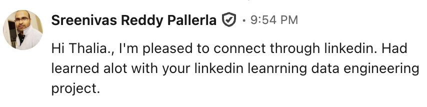 Unsolicited LinkedIn message