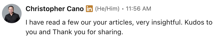 Unsolicited LinkedIn message