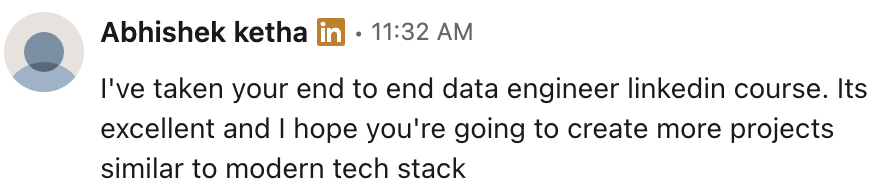 Unsolicited LinkedIn message